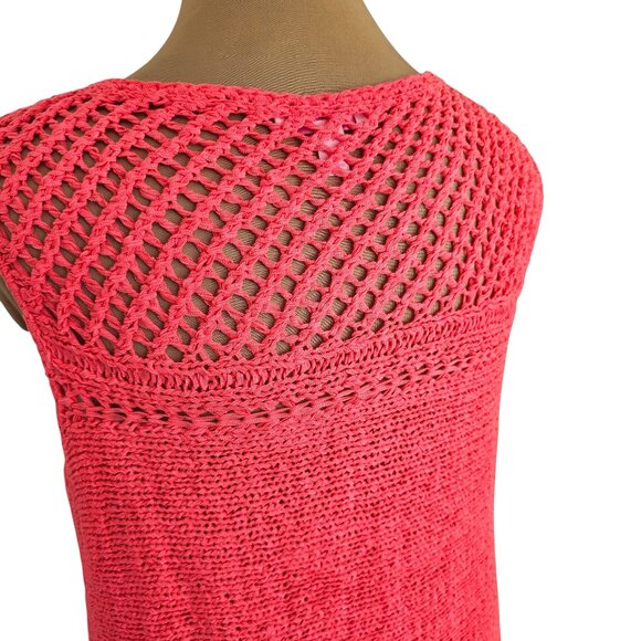 Lilly Pulitzer Hot Pink Neon Knit Fringe Top Sz S - Picture 5 of 9